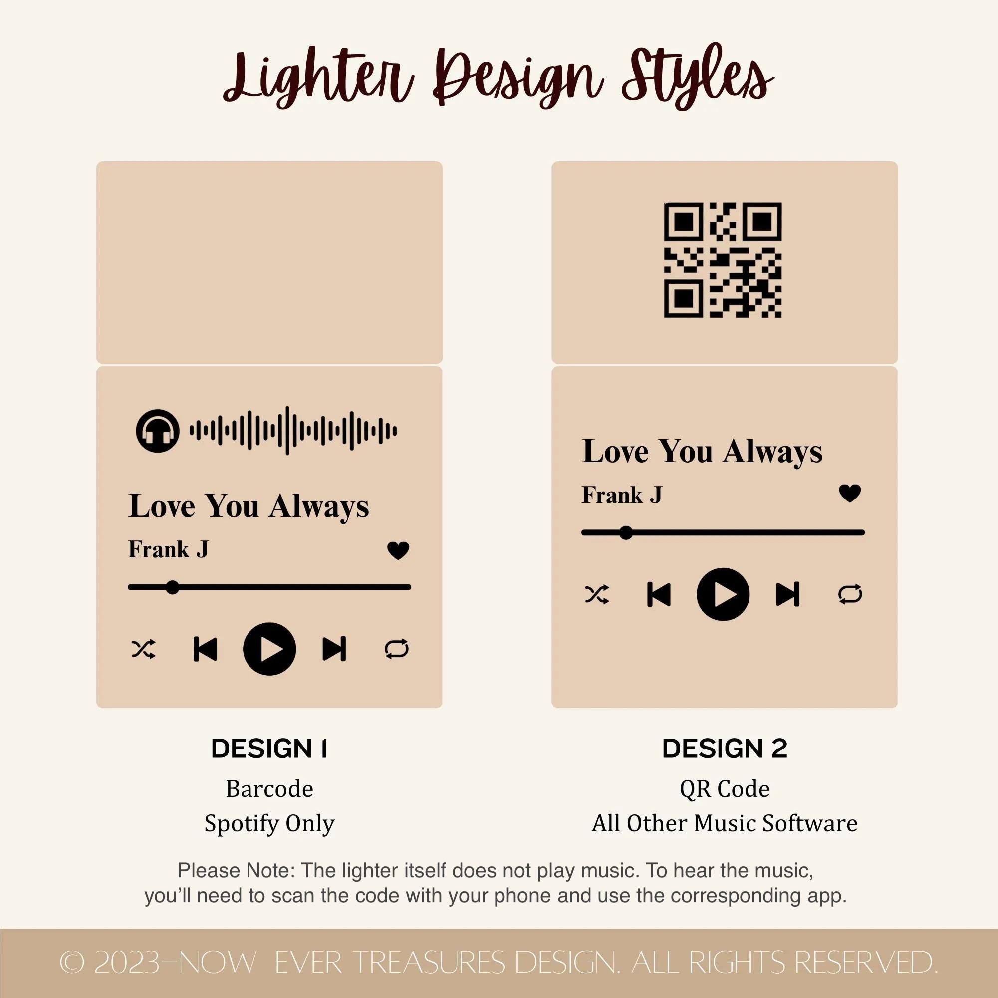 Lighter with Tin Set -Scannable Music Code