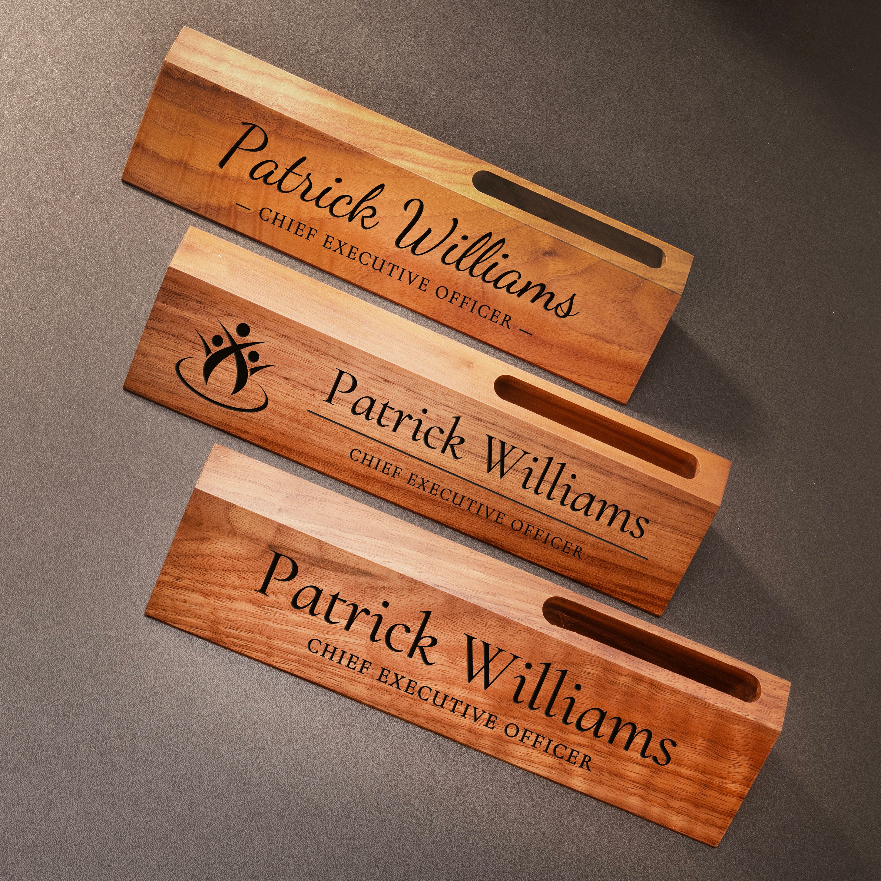 Solid Walnut Desk Nameplate