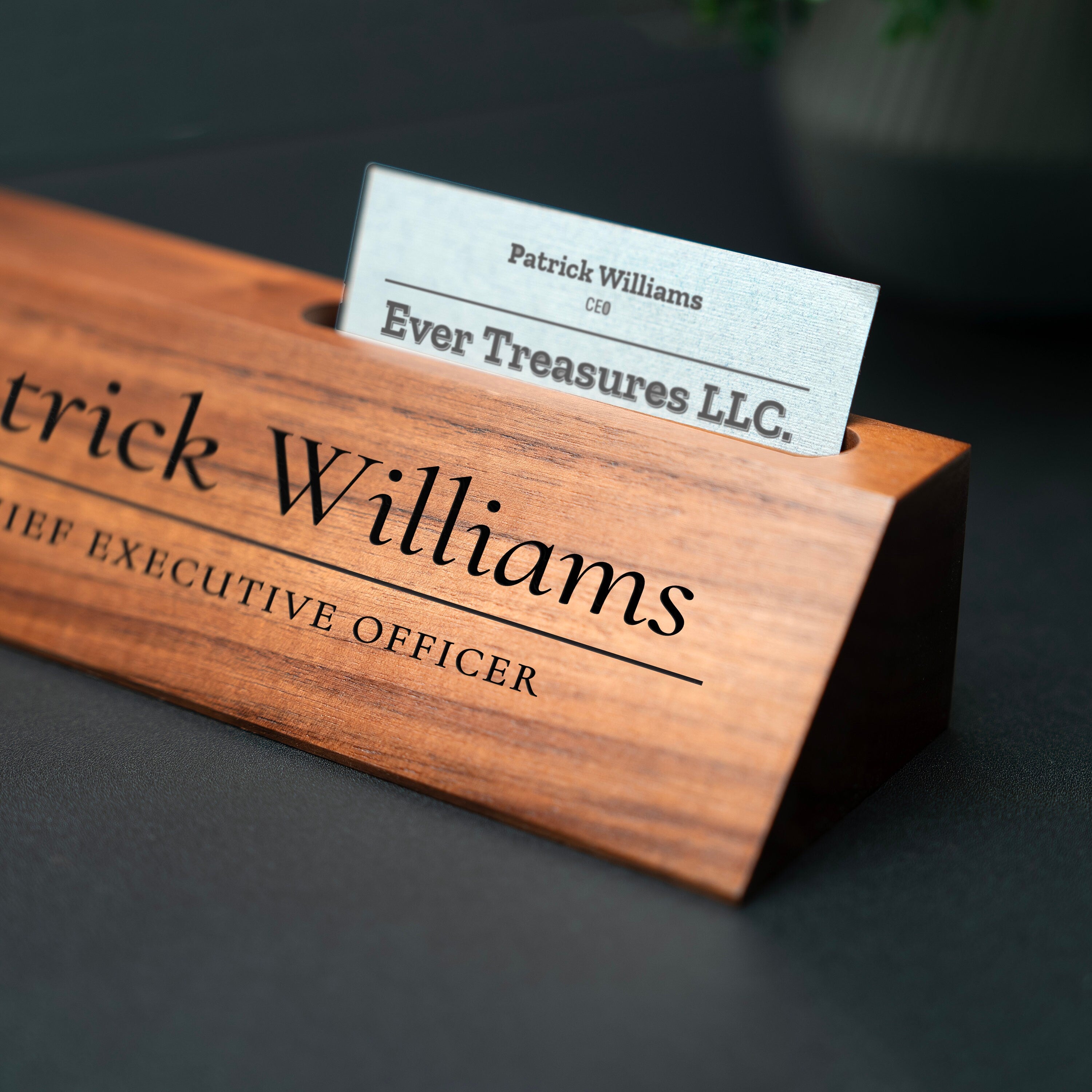 Solid Walnut Desk Nameplate