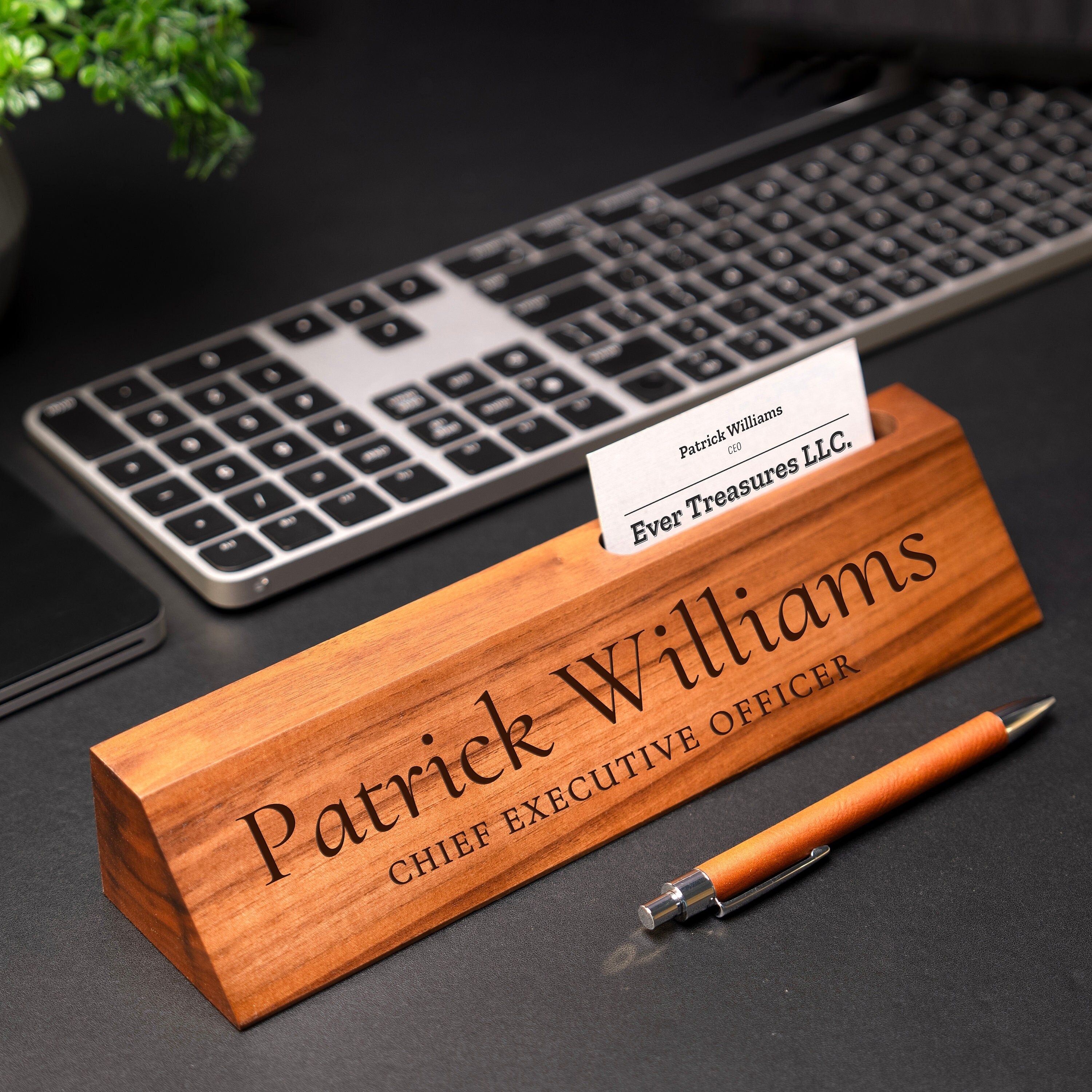 Solid Walnut Desk Nameplate