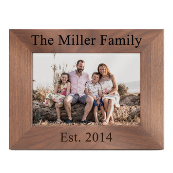 Walnut Wood Photo Frame - Classic Font