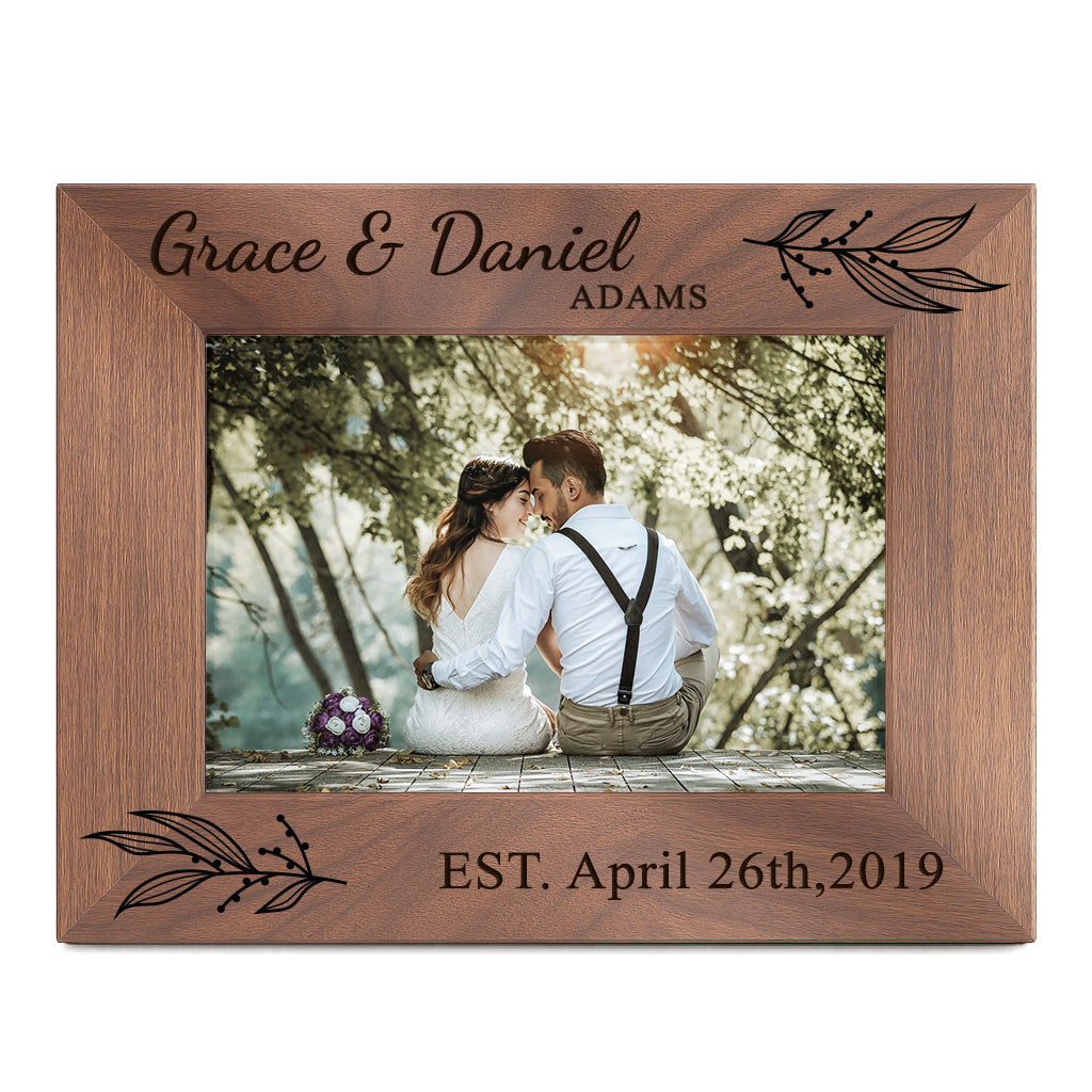 Walnut Wood Photo Frame - Couple